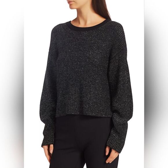 NWT Rag & Bone Jubilee Metallic Merino Wool Crop Sweater - Picture 4 of 13